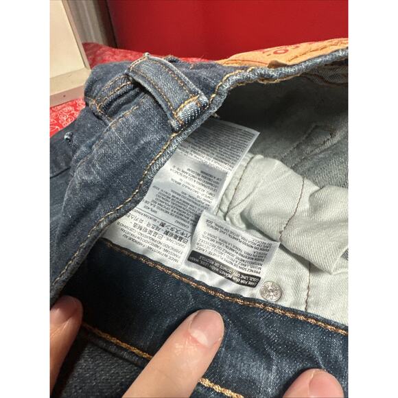 Levis 514 Jeans Mens 34x30 Mes 34x29 Blue Dark Wash Cotton Straight Denim V1 - Picture 7 of 7